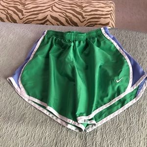 Nike Yourh XL running shorts green blue